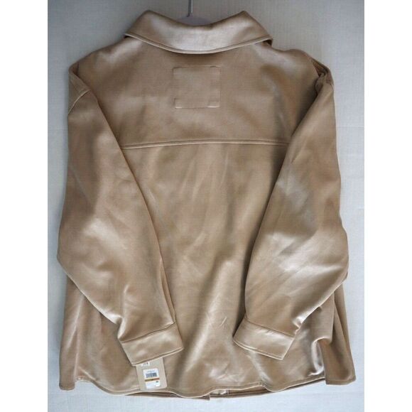 Levi’s LW2WS235 Women’s Plus Sz 3X Sand/Beige Faux Suede Collared Shacket - Picture 13 of 15